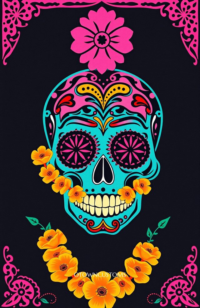 Marigold Skull Garland