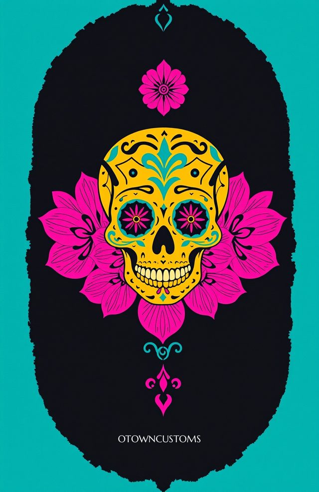 Pink Papel Picado Skull