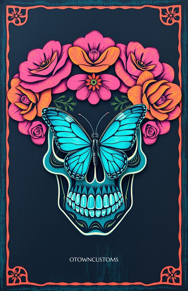 Teal Skull Butterfly