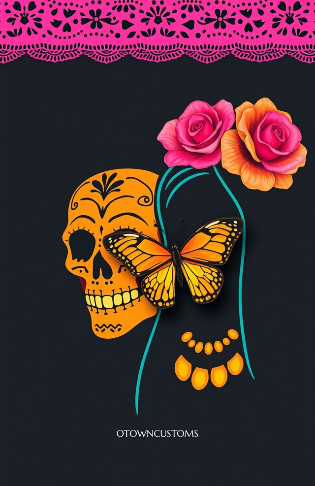 Marigold Skull Butterfly Catrina
