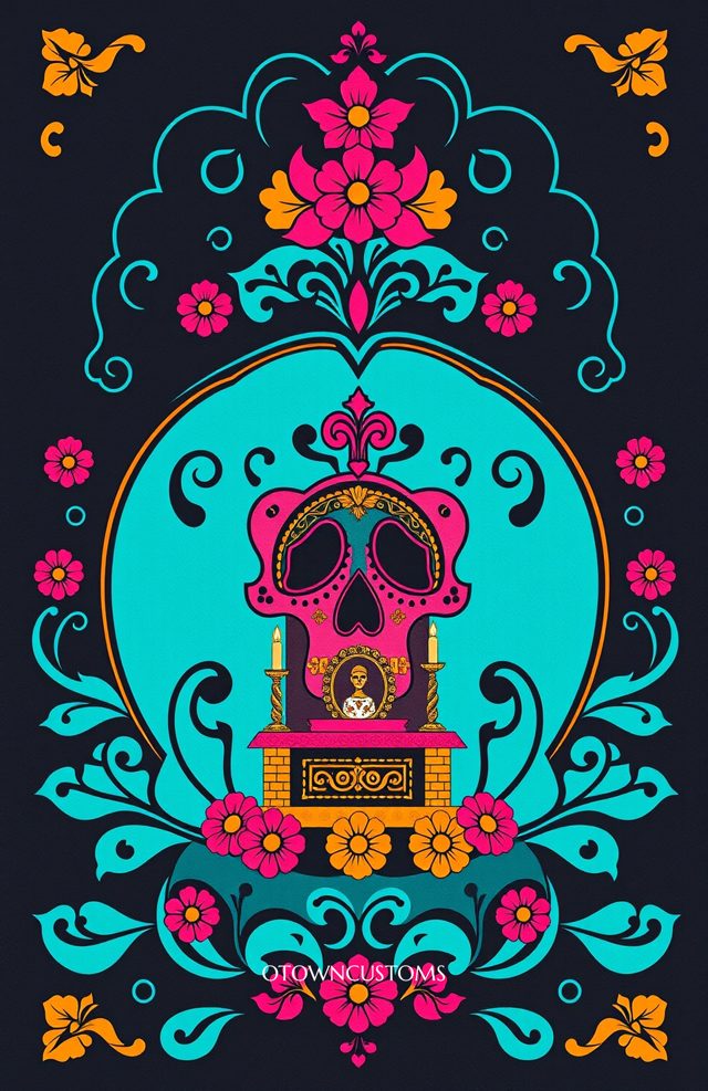 Teal Papel Picado Altar