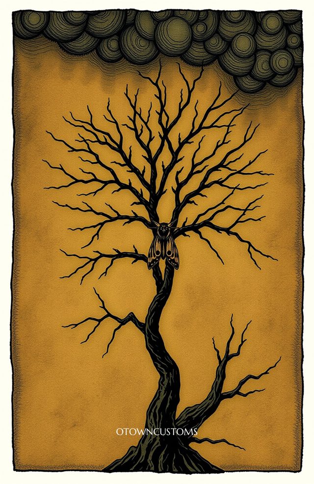 Dead Tree with Hanging Cocoon