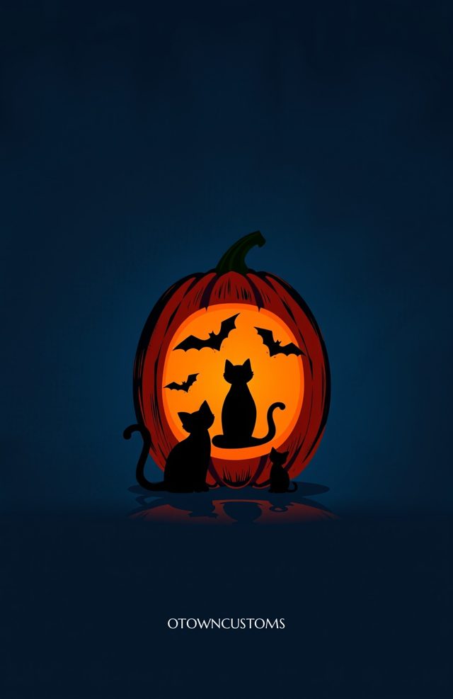 Pumpkin with Glowing Animal Silhouettes