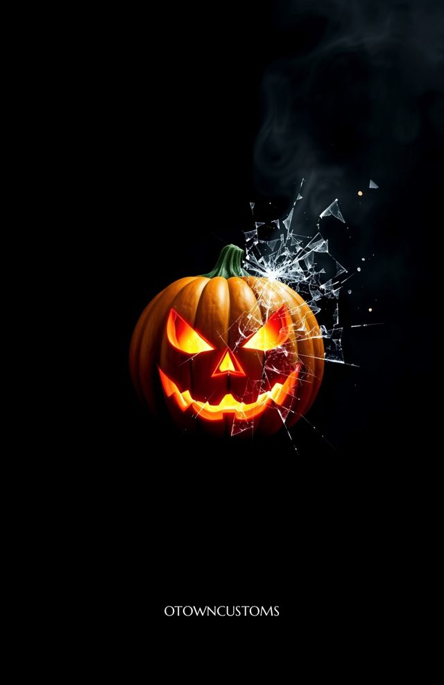 Pumpkin with Shattered Glass Effect