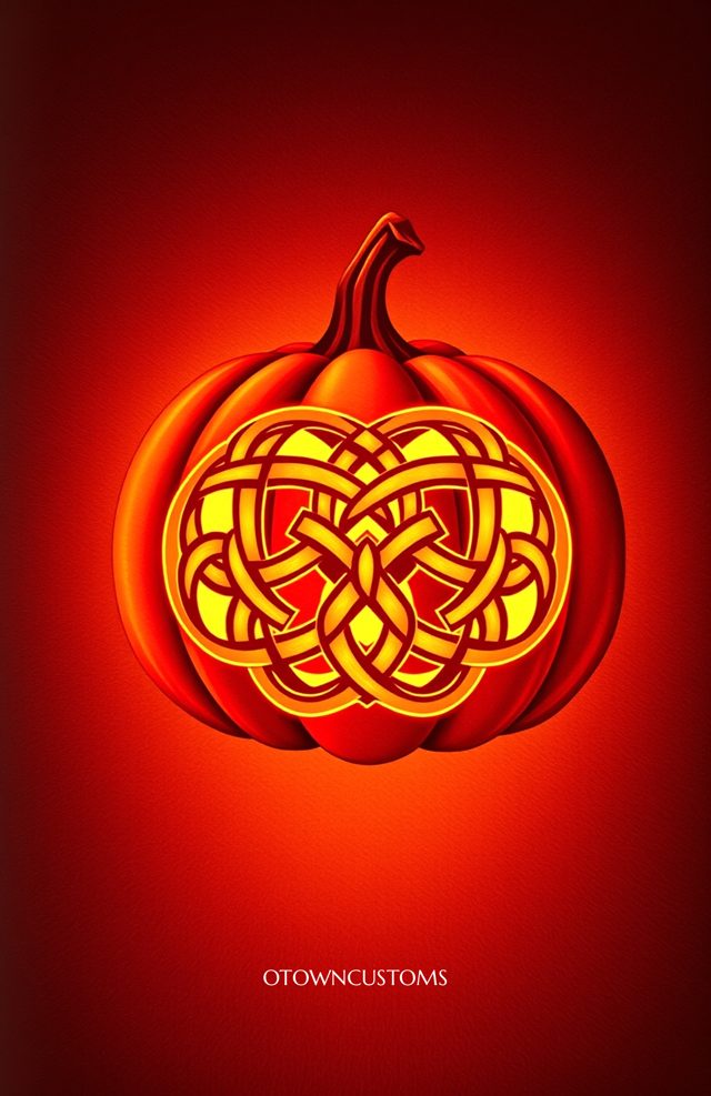 Pumpkin with Glowing Celtic Knots