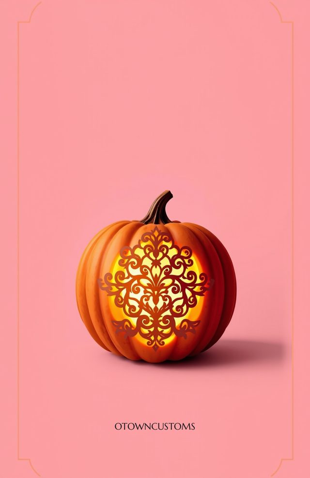 Pumpkin with Glowing Lace Patterns