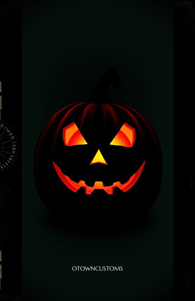 Pumpkin with Glowing Film Reel