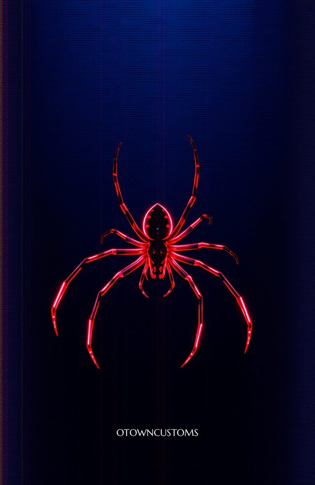 Neon Glitch Spider