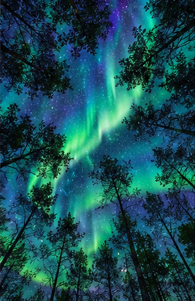 Emerald Aurora Forest