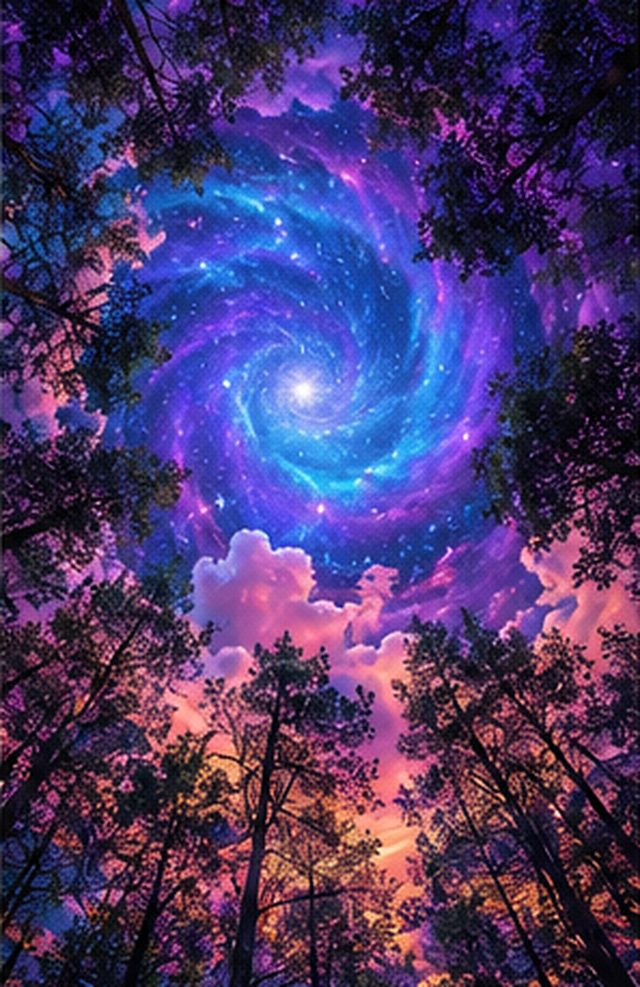 Blue Violet Spiral Sky