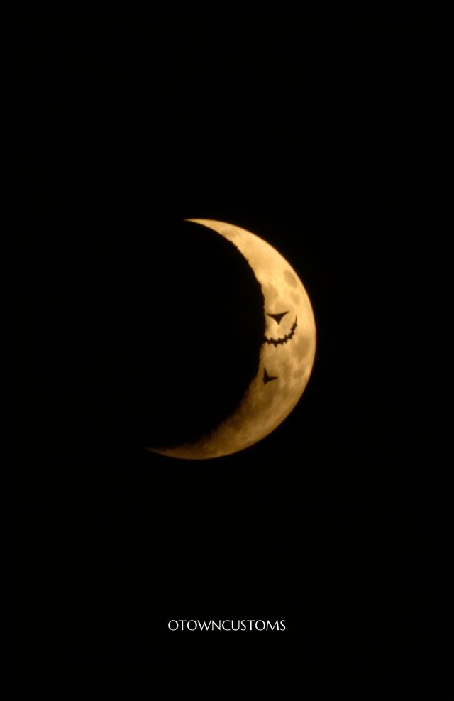Spooky Crescent Moon