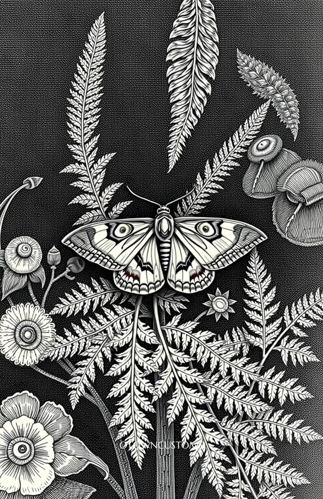 Moth on Poisonous Fern