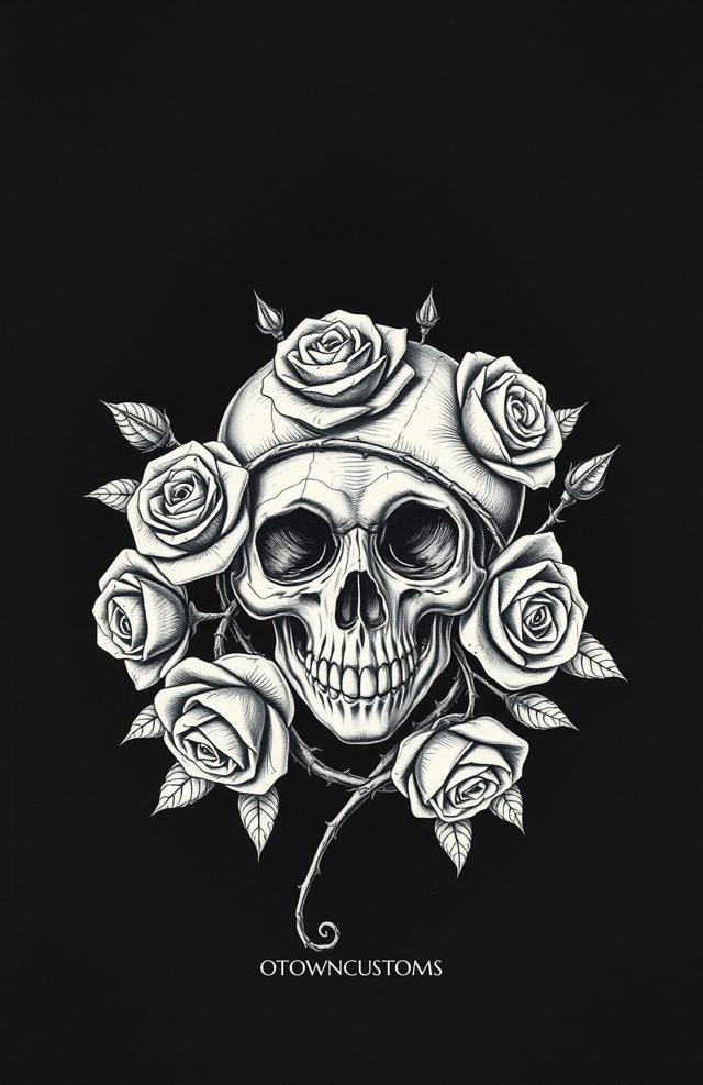 Skull and Thorny Rose