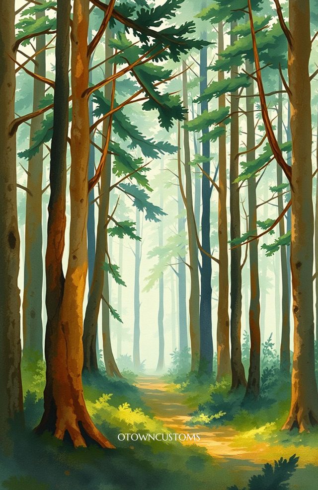 Painterly Forest Path Phone Case Vintage Forest Watercolor For iPhone
