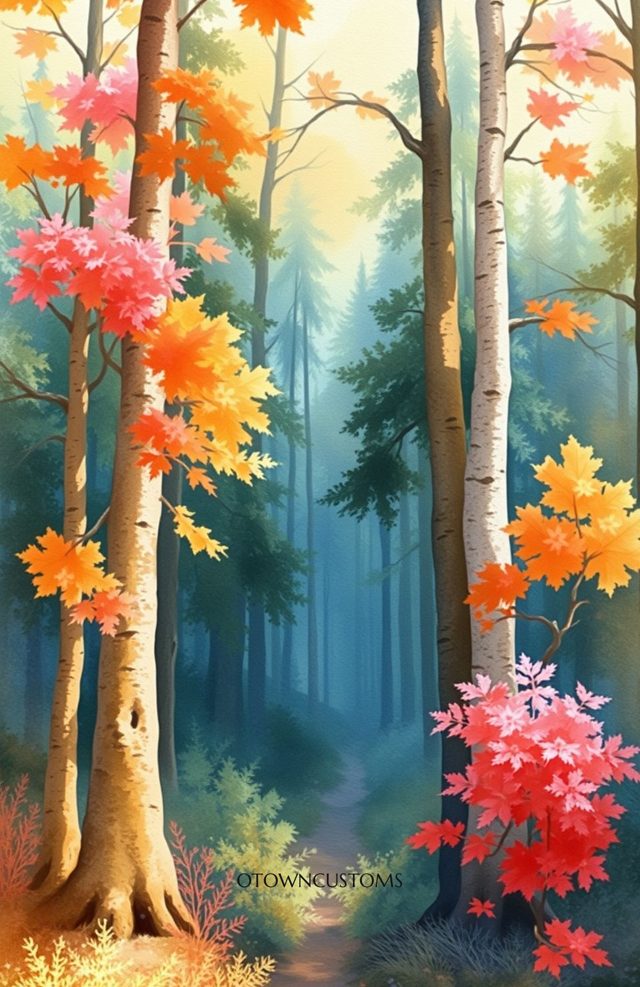 Pastel Forest Watercolor