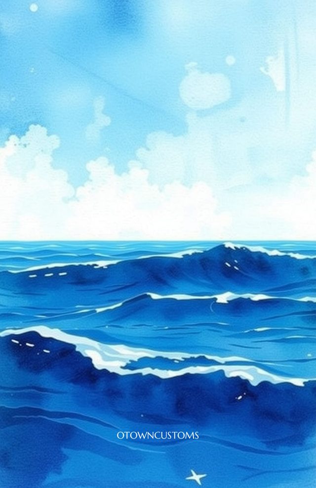 Watercolor Waves Minimal Ocean