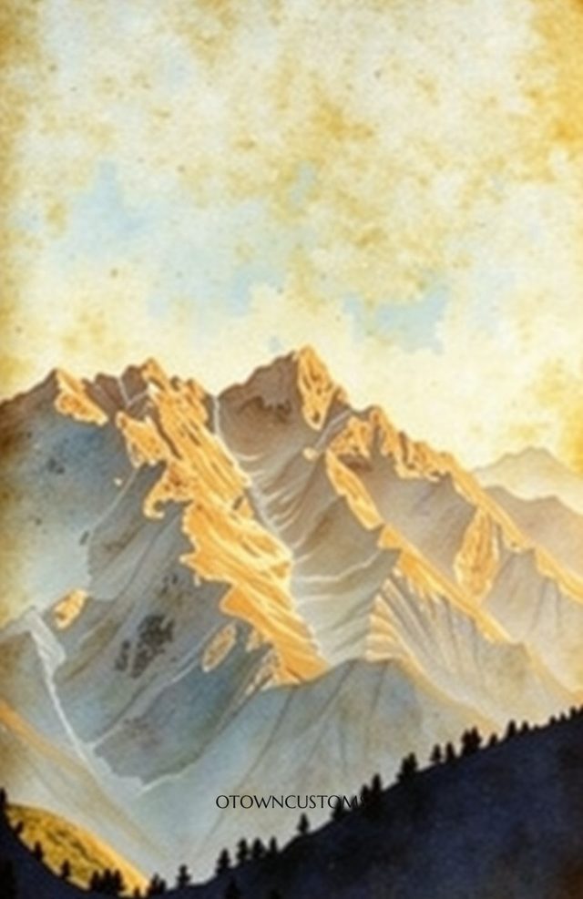 Vintage Mountain Watercolor