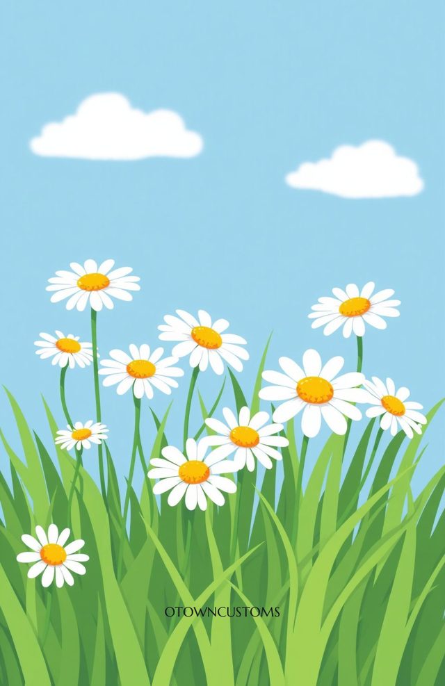 Flat Vector Playful Daisy Chain Floral