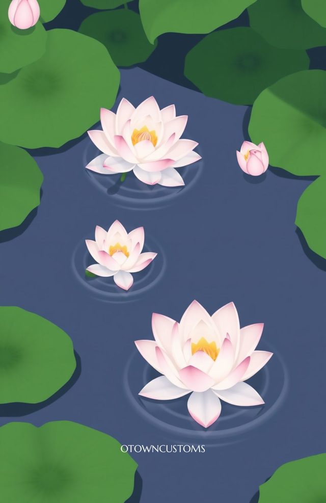 Serene Floral Illustration Phone Case Tranquil Lotus Pond For iPhone