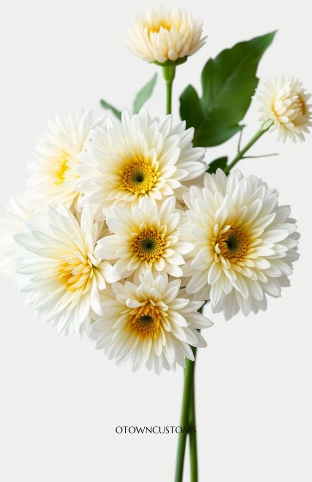 White Chrysanthemums Floral Elegance