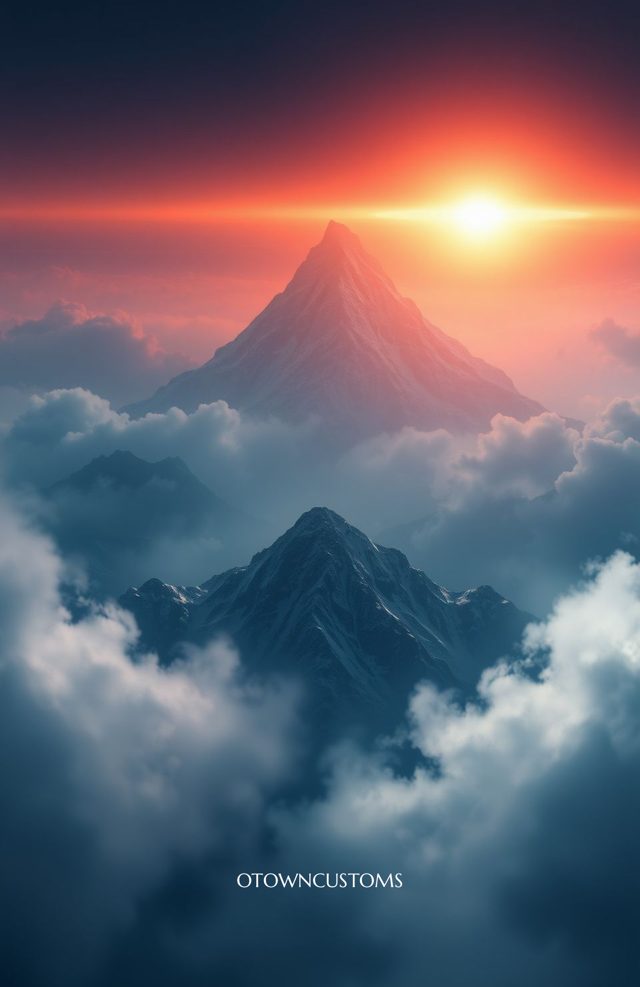Dramatic Mountain Sunset Landscape