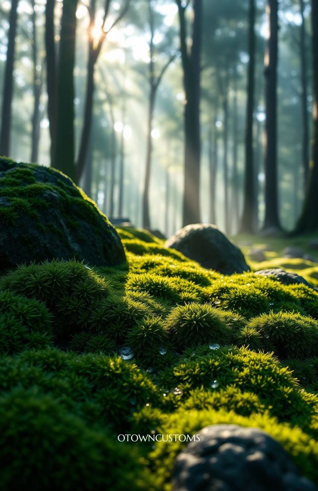 Mossy Forest Nature Serenity Rocks