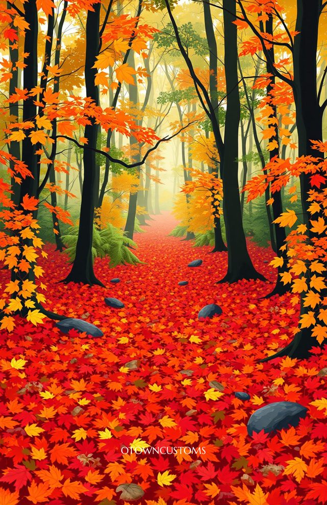 Rich Fall Foliage Autumn Forest