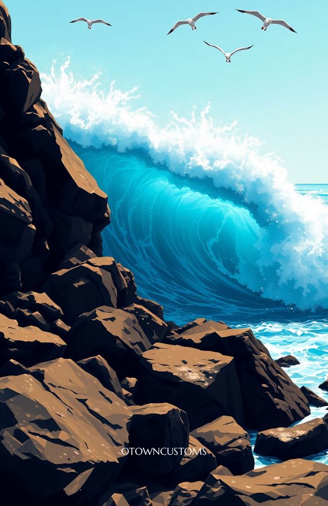 Dramatic Ocean Wave Thrilling Seascape