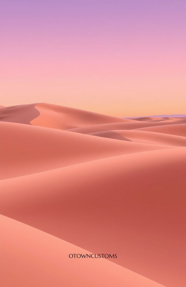 Minimalist Desert Gradient Sand Dunes At Dusk
