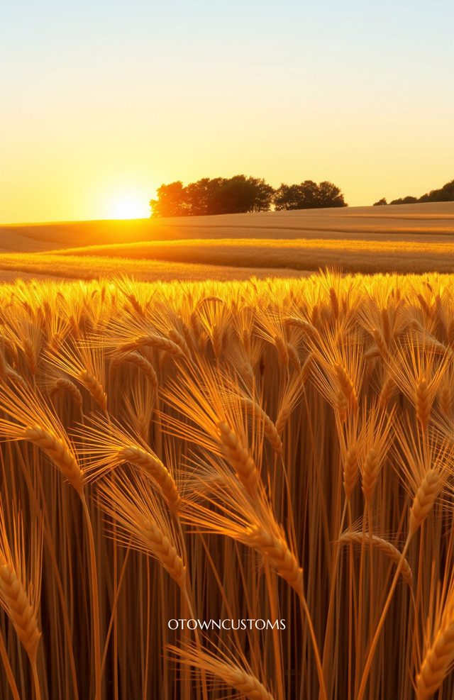 Golden Hour Wheat Field Of Rye