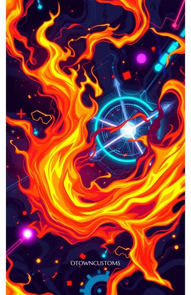 Fiery Digital Art Phone Case Overclock Heat For iPhone Samsung