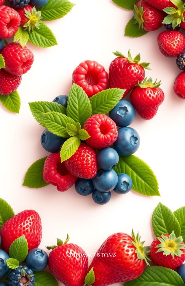 Berry Collection Sweet Summer Fresh Fruit Art