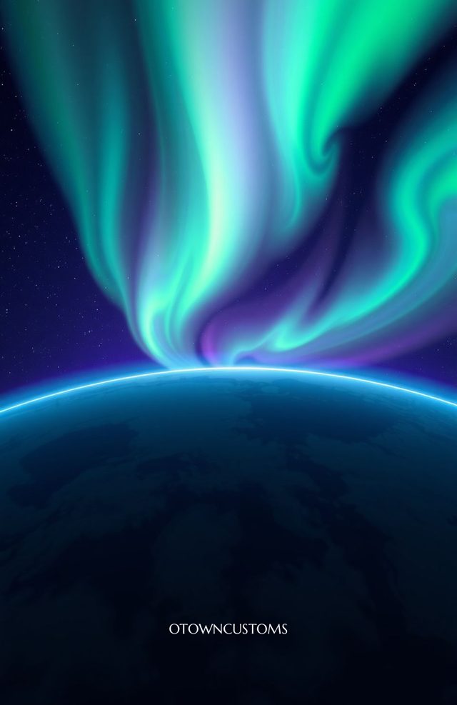 Stylized Aurora Borealis Night Sky
