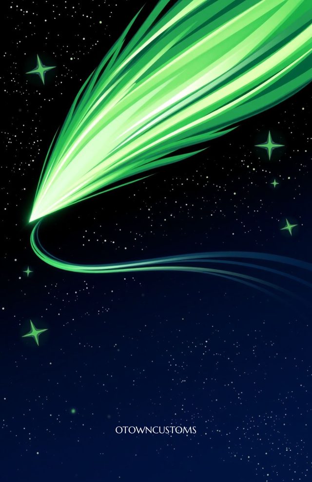 Glowing Comet Trail Celestial Adventure
