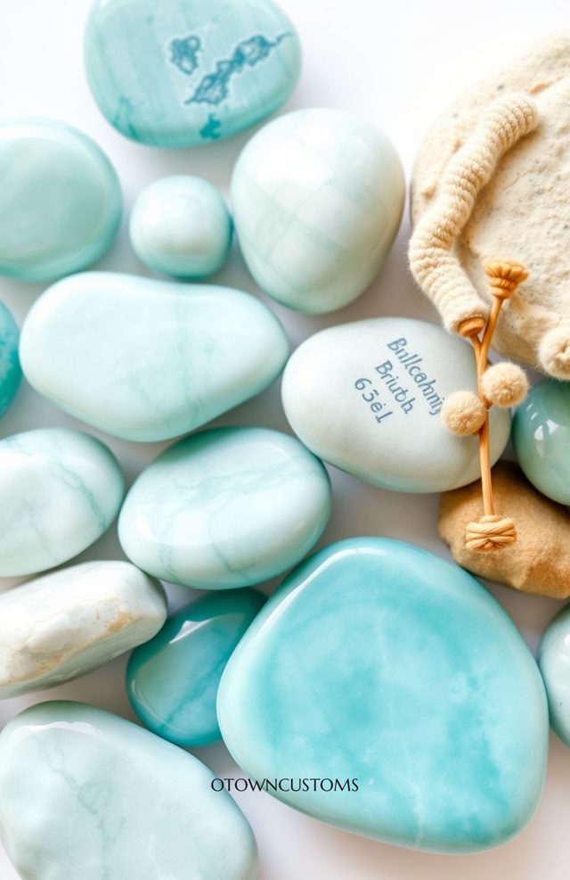Amazonite Teal Gemstone Phone Case Polished Stones For iPhone Samsung