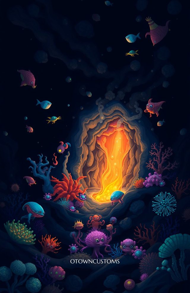 Deep Sea Vent Underwater Fantasy Creatures