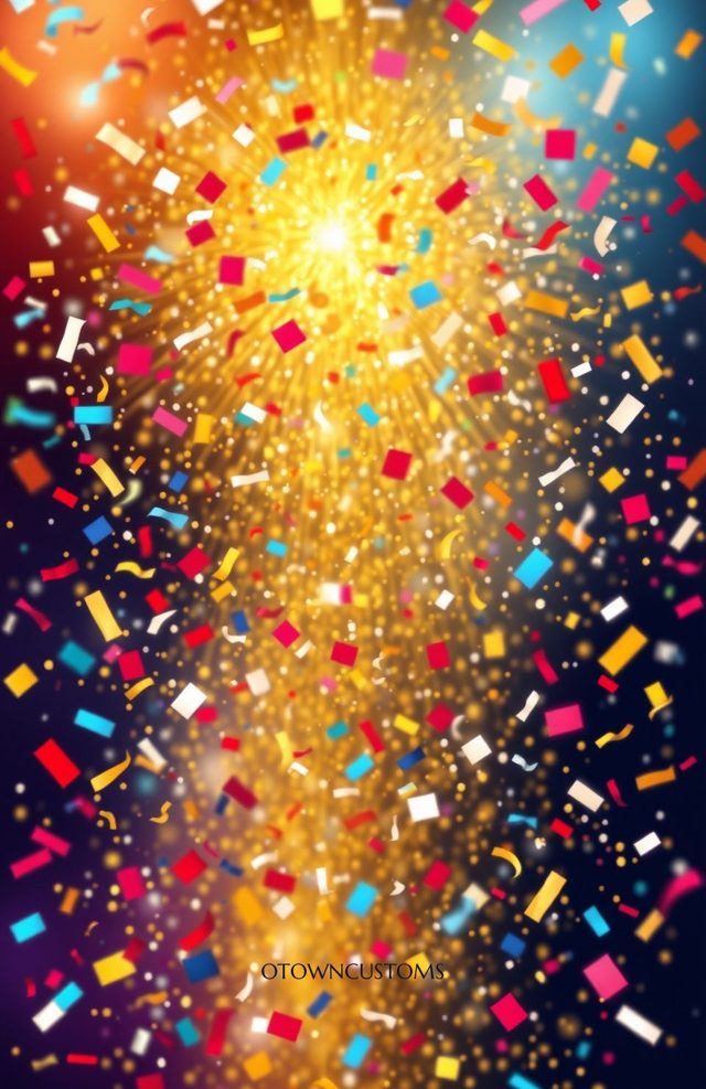 Festive Confetti Explosion New Year