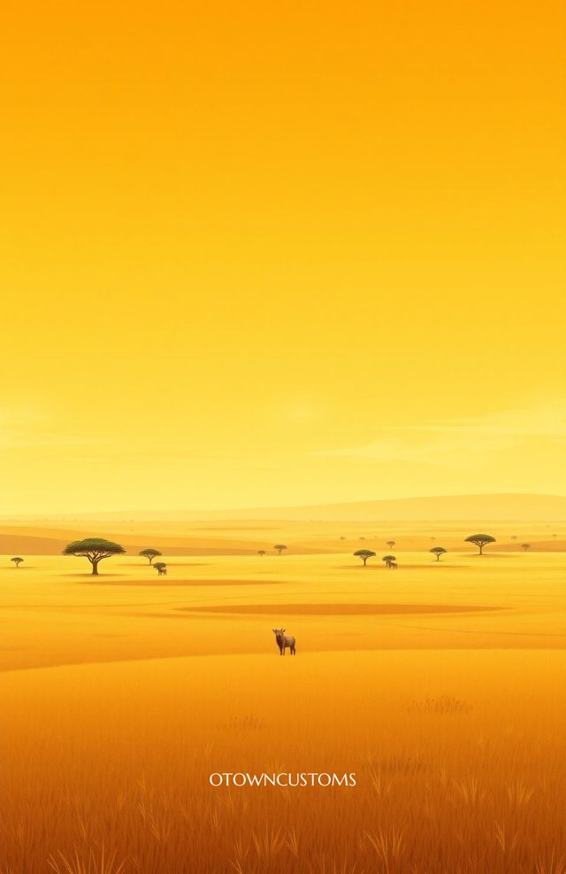 Stylized Savanna Landscape Nature Art