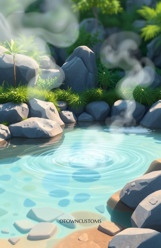 Serene Hot Spring Nature Art
