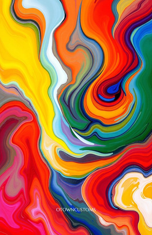 Dynamic Wet-on-Wet Oil Painting Abstract