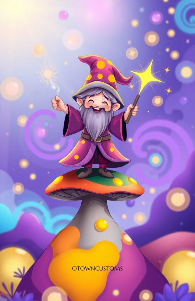 Whimsical Tiny Wizard Fantasy Art