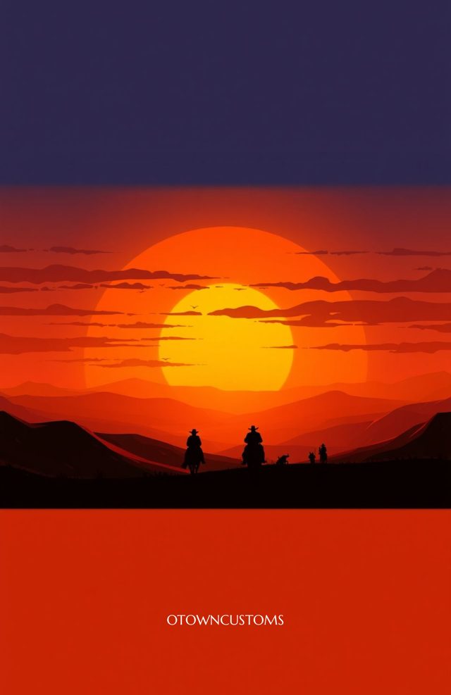 Western Sunset Silhouette Wild West
