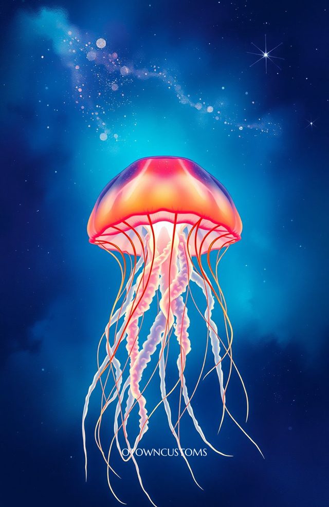 Cosmic Jellyfish Bloom Digital Illustration