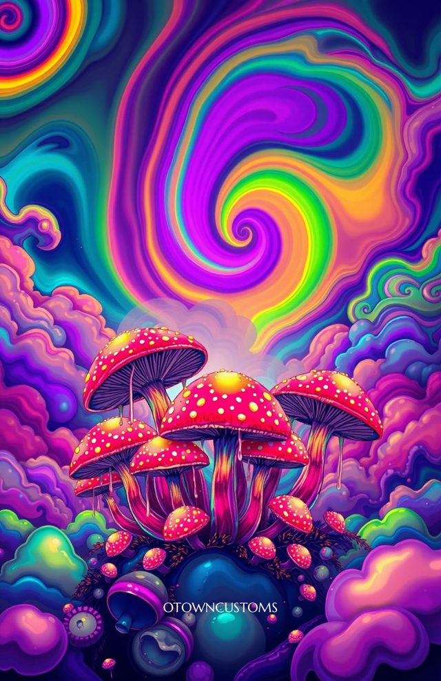 Psychedelic Surrealism Mushroom Forest