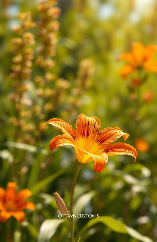Tiger Lily Floral Bokeh