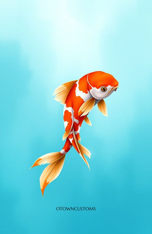 Vibrant Koi Fish Digital Painting