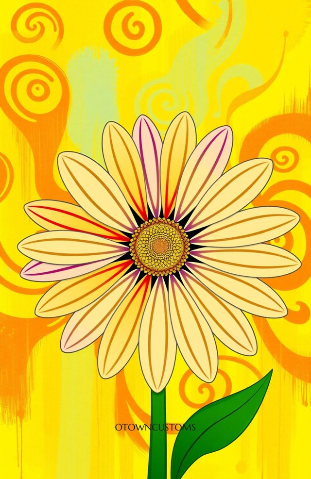 Abstract Retro Floral Burst