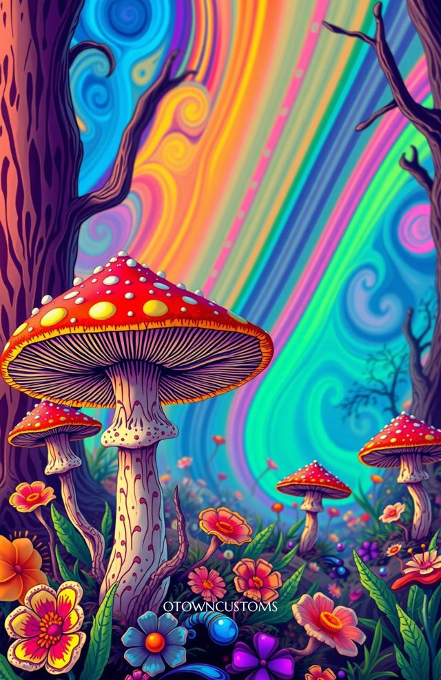 Psychedelic Mushroom Forest Fantasy