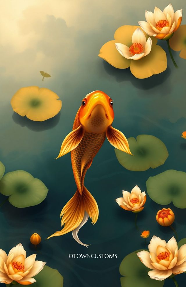 Golden Koi Pond Serene