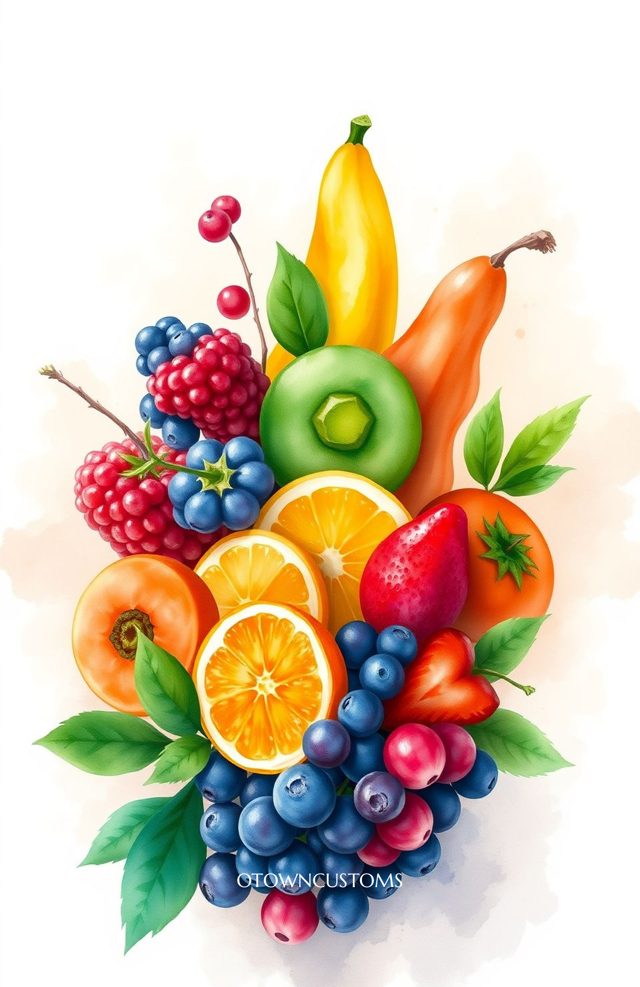 Watercolor Fruit Medley Arrangement